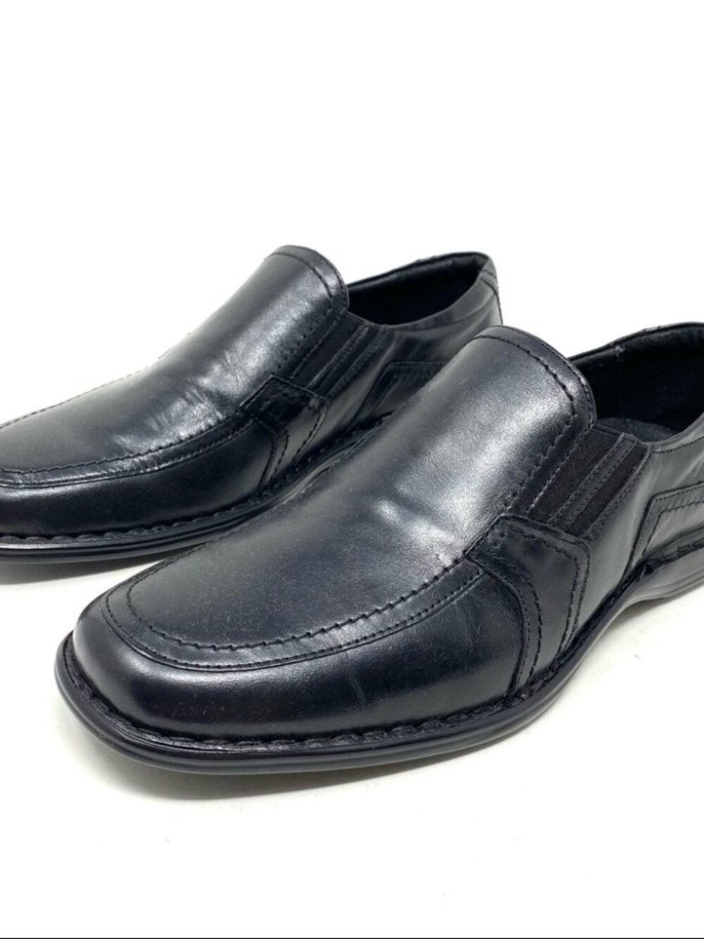 Josef Seibel Seville Black Leather Slip On Loafers EUR 47 US 14